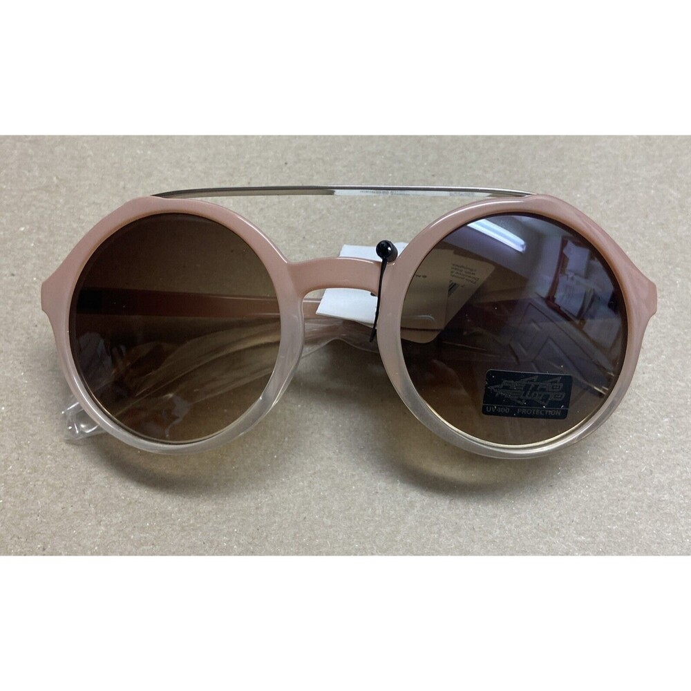 Steam Punk Oversized Round Circle Sunglasses Bar Womens Pink NWT